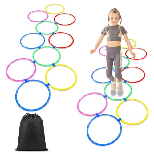 20PCS Agility Rings Speed and Agility Training Rings, 15 Inch Speed Training Hopscotch Ring Plastic Circle Jumping Hoops for Gymnastics Practice Party Games Activities