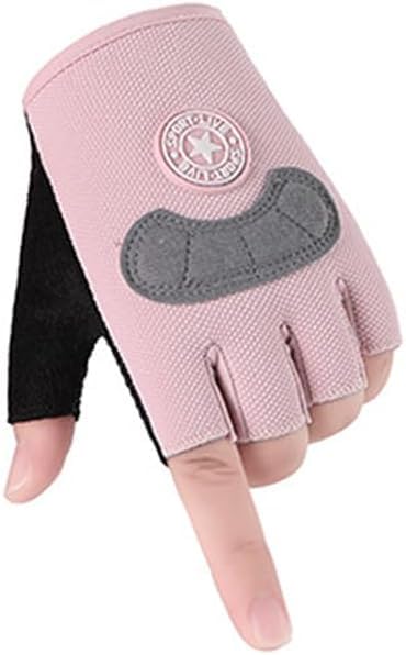 Kids-Fingerless-Cycling-Gloves Non-Slip Exercise Gloves for Youth Girls - color: Circle Pink, size: Medium