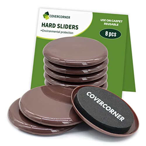 Furniture Sliders for Carpet 8 PCS - 3 1/2" Brown - size: 8 PCS 3 1/2" Brown