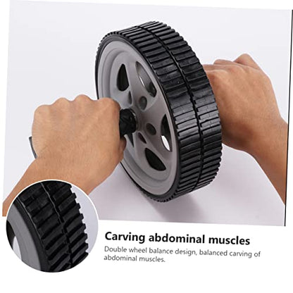 Portable Dual Wheel Ab Roller Multifunctional Home Fitness Equipment Ergonomic Handles Knee Pad for Men and Women for Abdominal Exercise and Stomach Strengthening