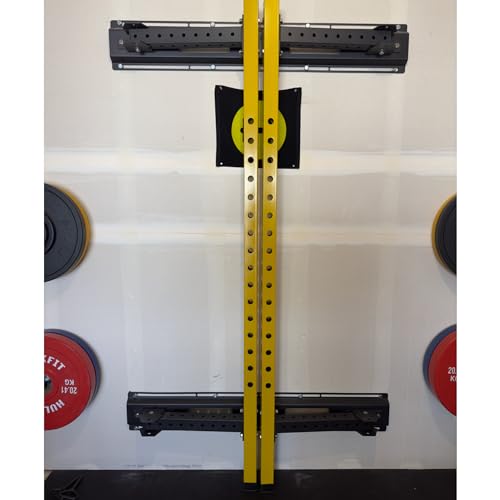 HulkFit Pro Series Wall Mounted Folding Squat Rack and Power Rack with Pull Up Bar & J Hooks for Home Gym, Strength Training Exercise Equipment - style: Wall Mounted Power Cage