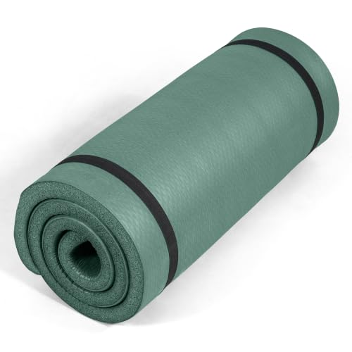 Tone Fitness 1-Inch Thick Yoga Mat | High-Density, Non-slip Exercise Mat with Carrying Strap for Yoga, Pilates, & Home Gym Workouts | Multiple Options