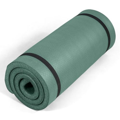 Tone Fitness 1-Inch Thick Yoga Mat | High-Density, Non-slip Exercise Mat with Carrying Strap for Yoga, Pilates, & Home Gym Workouts | Multiple Options