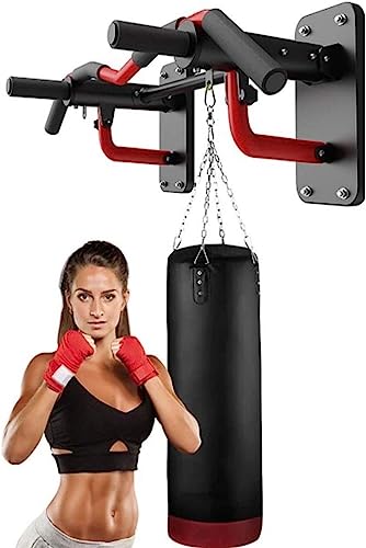 Multifunction Pull Up Bar, Wall-Mounted Strength Training Pull-UP Bars, Heavy Duty Chin Up Bar Wall Mount with Exercise Bands, Max Weight 660 LBS