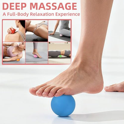 Lacrosse Ball 2 Pack for Myofascial Release Pink Grey - color: Light Pink and Grey
