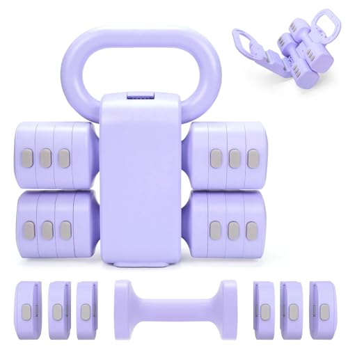 Adjustable 2-in-1 Convertible Kettlebell & Dumbbells - color: Purple