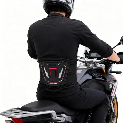 Motorcycle Riding Waist Brace with Adjustable Lumbar Support–Breathable Back Support Belt , Motocross, Daily Commute & Off-Road, Lower Back Pain Relief for Men Women Riders