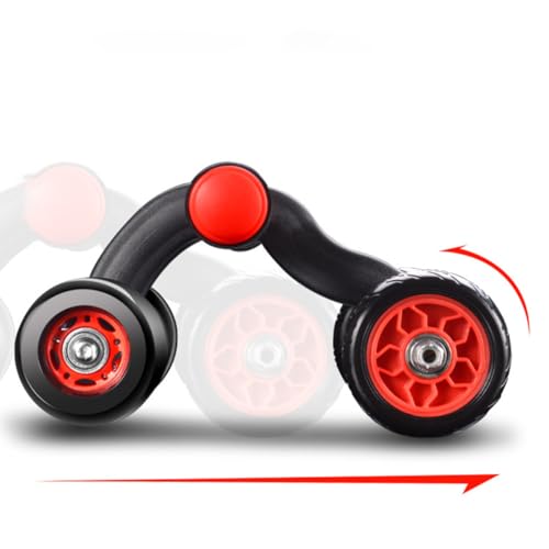 Automatic Rebound Four-wheel Fitness Device with Knee Pad, Silent Abdominal Muscle Roller for Household Core Strength Training and Equipment