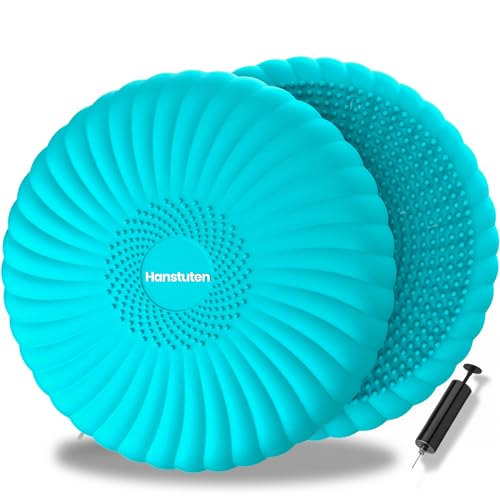 Wobble Cushion Core Balance Disc, Wiggle Seat for Sensory Kids to Stay Focused, Non-slip Balance Pads with Inflation Pump for Physical Therapy & Core Strength - color: 1Turquoise