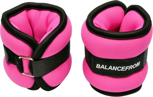 Fitvids Adjustable Ankle Weights 1 LB Each (2-lb pair) for Women Men, Pink