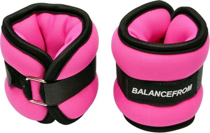 Fitvids Adjustable Ankle Weights 1 LB Each (2-lb pair) for Women Men, Pink