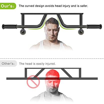 SELEWARE Heavy Duty Welded Pull Up Bar Wall/Joist/Ceiling Mount Chin Up Bar - color: C2: Black Wall Mount Pull Up Bar