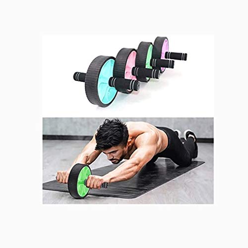 AB Wheel Roller with Knee Pad Push Up Bars Handles Grips Adjustable Skipping Jump Rope, Home Gym Workout Exercise Equipment - color: Black