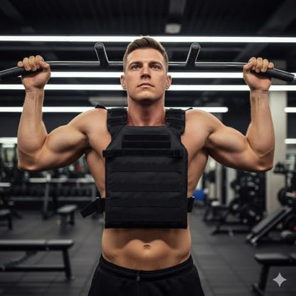 Greencity Weight Vest Adjustable Strength and Endurance Training, Tactical Vest Quick Release with Molle System, Fitness Workouts, Running