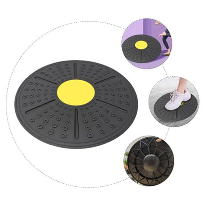 Balance Training Board for Home Fitness, Yoga Balance Pedal with Non-slip Surface, Indoor Equilibrium Board for Core Stability and Rehabilitation Exercise, Yellow