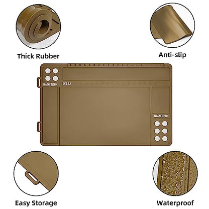 CKPART Gun Cleaning Mat, Premium Magnetic Pad With Organizer Parts Tray, Anti-Slip Rubberized Pistol Mat, Protective Workbench Mat for Gun Cleaning (16.5"x 10.43")