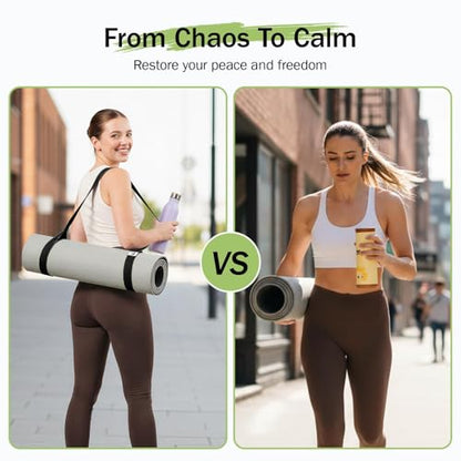 Slim Panda Yoga Mat Straps for Carrying, Adjustable Yoga Mat Carrier Sling Fits All Mats(Mat Not Included) - color: Matte Black, size: 72 inches