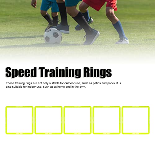5 Pcs Agility Training Rings, Speed Agility Rings for Basketball Football Soccer, Multifunctional Quadrilateral PP Training Equipment with Carrying Strap for Indoor