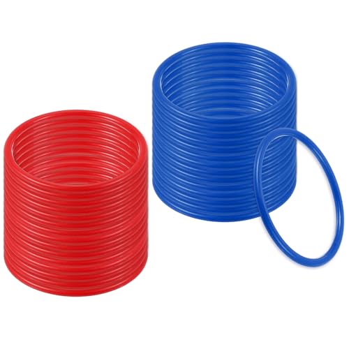 PATIKIL Plastic Ring-Toss Rings for Bottles, Carnival Rings Plastic Hoops for Speed and Agility Practice Outdoor Party Favor - color: Red/Blue, size: 4 inch