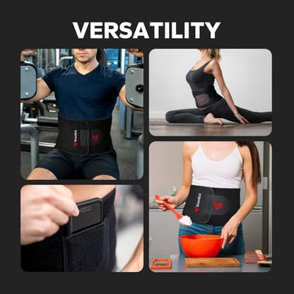 Waist Trimmer for Women and Men, Adjustable Sweat Band for High-Intensity Training & Workouts Black - size: Medium (Waist Fit: Up to 48”)