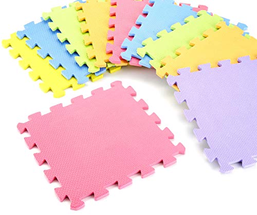 10-Piece Interlocking Floor Mats, Exercise Mat, Safety Play Floor Mat for Kids Tiles Cushions Soft Interlocking Exercise mats Garage Flooring Protector (10 Square Ft)