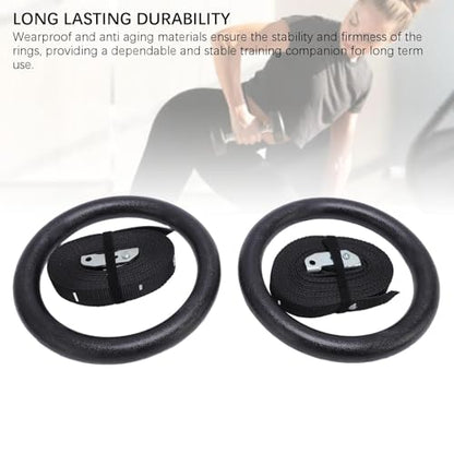 Qiilu Strength Training Gymnastic Rings 661.38lb Load Bearing Double Exercise Rings Workout Equipment with Adjustable Numbered Straps for Home Gym Training