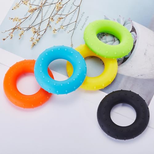 4pcs Hand Grip Strengthener Set Silicone Finger Exerciser Multi-resistance Muscle Strength Training Circles for Home Workout and Rehabilitation