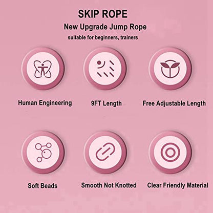 Jump Rope Soft Beaded Skipping Rope Adjustable Length Tangle Basic Jump Ropes for Fitness School Exercise Equipment for Women,Men Perfect Weight Loss 9 FT - color: Green