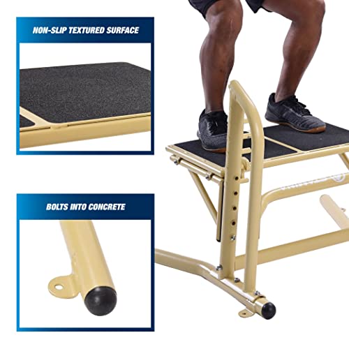 Stamina Outdoor Plyo Box - Adjustable Height 16-24 in. w/Non Slip Surface - Smart Workout App Included- Plyometric Jump Box Step Up Box for Box Jump, Crossfit, Split Squats & More | Smart Workout App Included- Plyometric Jump Box Step Up Box for Box Jump;