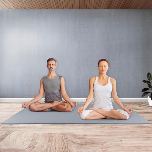 Large Yoga Mat - 6’x4’ Wide Exercise Mat - 8mm Thick Waterproof Non-Slip Workout Mat - Gym Flooring for Home Gym Studio Workouts, Pilates, Stretching and Meditation - Fitness Mat by Wakeman