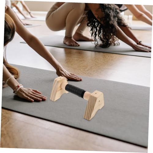 Wooden Push up Bars Parallettes Pushup Stands Beech Wood Non-slip Base Push up Handles for Men Women Home Gym Calisthenics Strength Training Equipment