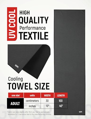 Cooling Towel (40" x 12") – Instant Cooling Neck & Face Wrap, Sweat Towel for Gym, Workout, Running & Extreme Heat