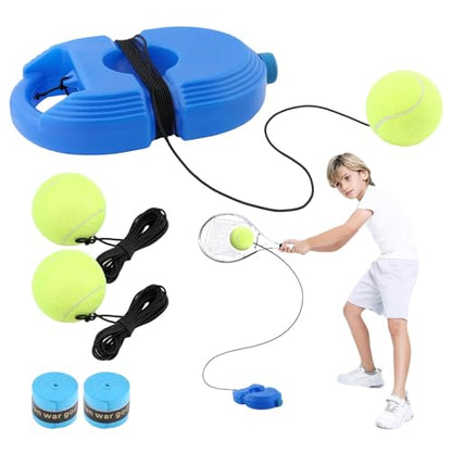 Tennis Trainer Rebound Ball with 3 String Balls,Tennis Practice Device,Portable Tennis Training Tool Suitable for Beginners Sport Exercise