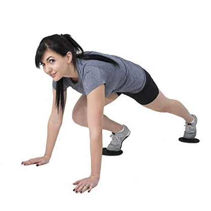 Synergee Core Sliders. Dual Sided Use on Carpet or Hardwood Floors. Abdominal Exercise Equipment