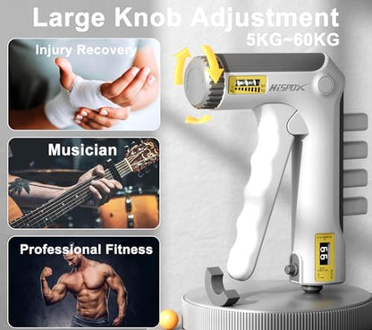 Grip Strength Trainer with Finger Exerciser, Adjustable Resistance, Forearm Strengthener Hand Gripper with Counting,Black