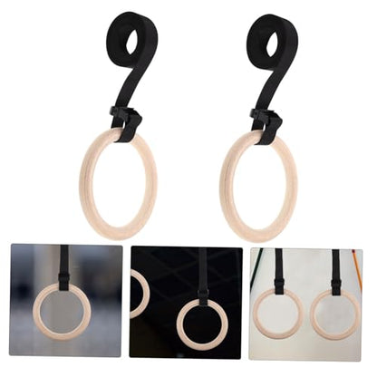 GANAZONO Gymnastic for Training Wooden Exercise with Adjustable Straps for Pull Ups and Dips Versatile Strength Training Equipment for