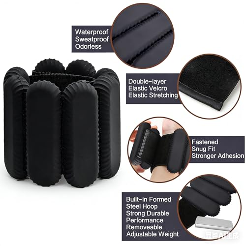 Wrist Ankle Weights for Women Men, Adjustable Wearable Silicone Arm Weights Leg Weights Strength Training for Home Gym Workout, Running, Yoga,Exercise,Strength Training, Set of 2 /1LB Each