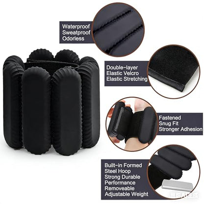 Wrist Ankle Weights for Women Men, Adjustable Wearable Silicone Arm Weights Leg Weights Strength Training for Home Gym Workout, Running, Yoga,Exercise,Strength Training, Set of 2 /1LB Each