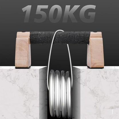 Wooden Fitness Equipment - Portable Home Calisthenics Equipment, Universal from Beginner to Advanced, Men's Inverted and Push Up Handle ﻿