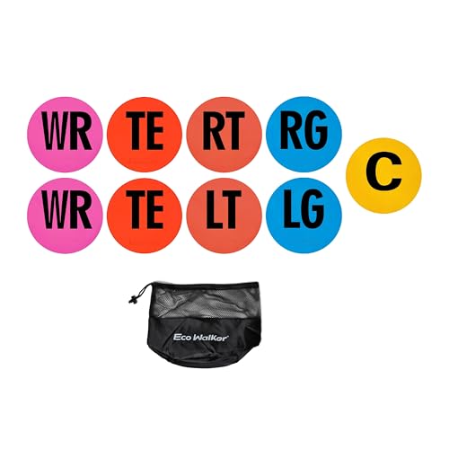 Football Lineman Splits Marker Flat Spot Markers for Positioning and Blocking Coaching Training - color: Black Text