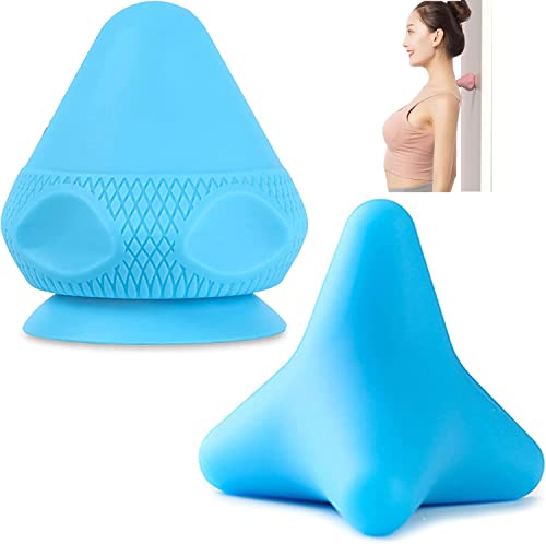 Manual Massage Ball Set, 2 PCS Deep Tissue Trigger Point Massage Myofascial Release Balls, Silicone Physical Therapy Balls, Massage Therapy Tools for Deep Muscles, Sore Muscles, Muscle Knots (Blue) - color: Blue