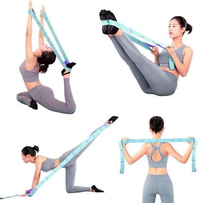 2 Pack Yoga Blocks 350g High Density, Non-Slip EVA Foam Brick with Bonus 11 loops Yoga Strap & Carry Bag, Pilates Block Set for Balance, Flexibility, Meditation, Home Gym & Studio - color: Pink Brick & Blue Band