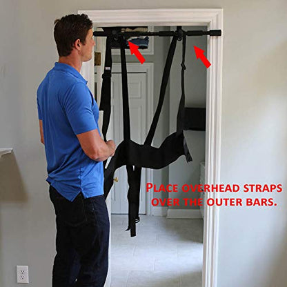 Sit and Decompress Back Stretcher 3 Minutes A Day Lumbar Traction Spinal Decompression - Inversion Table Alternative (Large Harness No Bar) - size: Large Harness (No Bar)