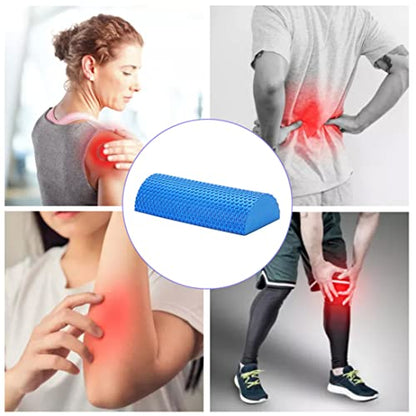 Half Round Foam Roller EVA Back Exercise Shaft Yoga Columns for Deep Tissue Muscle Massage Blue Sports & Outdoors