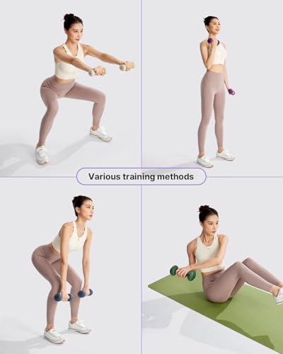 YOTTOY Weights Dumbbells Set for Women,2-15 Pound Dumbbells Set of 2, Non-Slip Hand Weights for Home Workouts, Portable Strength Training Neoprene dumbbell