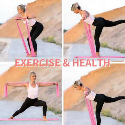 Resistance Bands Long Non-Latex Elastic Stretch Bands Work Out Band for Working Out Women or Men, Exercise Bands Set Yoga, Pilates, Gym,