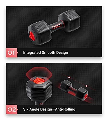 Nice C Adjustable Dumbbells, Neoprene Hand Weights - style: Black 18lb Pair