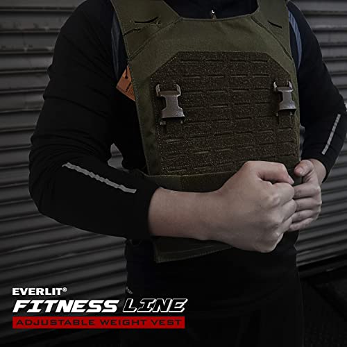 EVERLIT Adjustable Weighted Vest 14 Lbs/ 20 Lbs, Weight Included, for Body Weight Training Fitness Workout Running for Men Women - color: Black, style: 18 Lbs