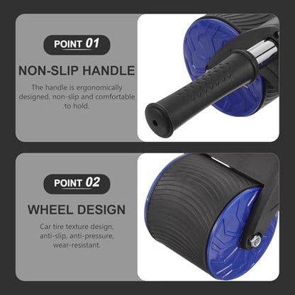 Luxshiny Automatic Rebound Abdominal Wheel Roller with Anti-skid Dual Wheels and Knee Pad for Core Strength Training Home Fitness Equipment Suitable for Men Beginners and Pros