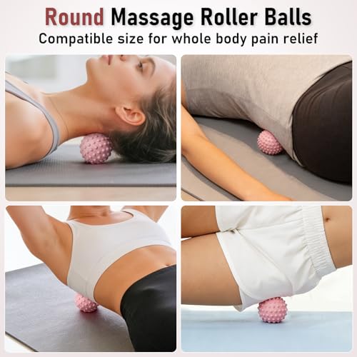 Foot Massage Mat & Foot Massage Balls, Spike Acupressure Reflexology Mat for Feet Pressure Point Stimulation, Silicone Massager Board Plantar Fasciitis Pain Stress Relief for Office Home Pink - color: 22.5x14.2" Pink